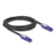 Delock RJ45 hálózati kábel Cat.6 UTP 180 -os hajlítással apák fekete színű 2 m (80927)