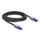 Delock RJ45 hálózati kábel Cat.6 UTP 180 -os hajlítással apák fekete színű 3 m (80928)