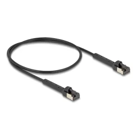   Delock RJ45 vékony hálózati kábel Cat.6A U/FTP hajlítható fekete 0,5 m hosszú (80933)
