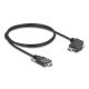 Delock USB 2.0 kábel USB Type-C  apa csatlakozó csavarokkal - USB Type-C  apa csatlakozó csavarokkal ívelt bal / jobb PD 3.0 60 W 1 m (80956)