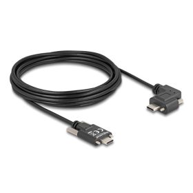   Delock USB 2.0 kábel USB Type-C  apa csatlakozó csavarokkal - USB Type-C  apa csatlakozó csavarokkal ívelt bal / jobb PD 3.0 60 W 5 m (80959)