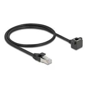   Delock Hálózat bővítő kábel RJ45 apa - RJ45 anya 90 -ban hajlított, Cat.6 F/UTP, 0,5 m, fekete