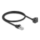 Delock Hálózat bővítő kábel RJ45 apa - RJ45 anya 90 -ban hajlított, Cat.6 F/UTP, 0,5 m, fekete