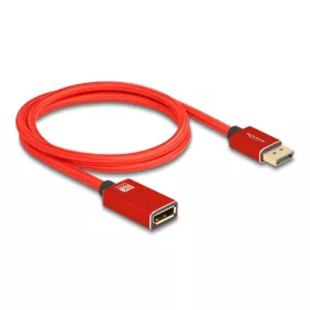   Delock DisplayPort bővítőkábel 8K 60 Hz 1 m piros fém retesz nélküli (81081)