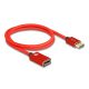 Delock DisplayPort bővítőkábel 8K 60 Hz 1 m piros fém retesz nélküli (81081)