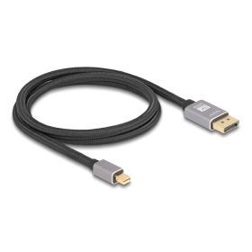   Delock Mini DisplayPort - DisplayPort-kábel 8K 60 Hz 1 m szürke fém retesz nélküli (81091)
