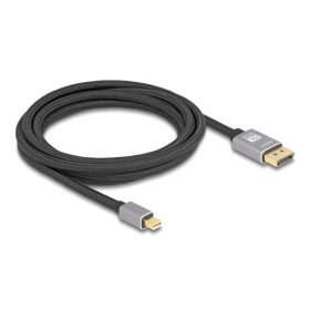   Delock Mini DisplayPort - DisplayPort-kábel 8K 60 Hz 3 m szürke fém retesz nélküli (81093)
