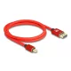 Delock Mini DisplayPort - DisplayPort-kábel 8K 60 Hz 1 m piros fém retesz nélküli (81094)