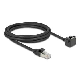   Delock Hálózat bővítő kábel RJ45 apa - RJ45 anya 90 -ban hajlított, Cat.6 F/UTP, 2 m, fekete