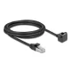 Delock Hálózat bővítő kábel RJ45 apa - RJ45 anya 90 -ban hajlított, Cat.6 F/UTP, 2 m, fekete