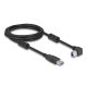 Delock USB 5 Gbps kábel A-típusú apa - B-típusú apa 90  jobbra hajlítva 2 m (81109)