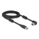 Delock USB 5 Gbps kábel A-típusú apa - B-típusú apa 90  lefelé néző csatlakozóapaval 3 m (81114)
