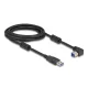 Delock USB 5 Gbps kábel A-típusú apa - B-típusú apa 90  lefelé néző csatlakozóapaval 3 m (81114)