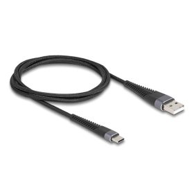   Delock USB 2.0 kábel A-típusú USB apa - USB Type-C  apa meghosszabbított hajlítás védelemmel 1 m