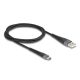 Delock USB 2.0 kábel A-típusú USB apa - USB Type-C  apa meghosszabbított hajlítás védelemmel 1 m