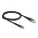 Delock USB 2.0 kábel A-típusú USB apa - USB Type-C  apa meghosszabbított hajlítás védelemmel 1 m