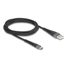   Delock USB 2.0 kábel A-típusú USB apa - USB Type-C  apa meghosszabbított hajlítás védelemmel 2 m