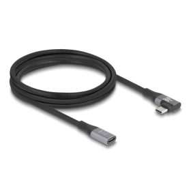   Delock USB 20 Gbps bővítőkábel, ívelt bal / jobb, USB PD 3.1 Extended Power Range 240 W 2 m