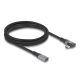 Delock USB 20 Gbps bővítőkábel, ívelt bal / jobb, USB PD 3.1 Extended Power Range 240 W 2 m