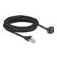 Delock Hálózat bővítő kábel RJ45 apa - RJ45 anya 90 -ban hajlított, Cat.6 F/UTP, 5 m, fekete