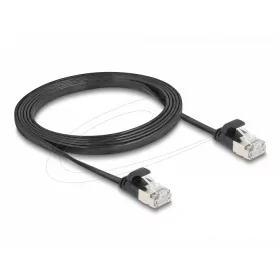   Delock RJ45 lapos patch kábelcsatlakozó a dugóhoz Cat.6A U/FTP 1,5 m fekete