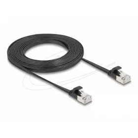   Delock RJ45 lapos patch kábelcsatlakozó a dugóhoz Cat.6A U/FTP 3 m fekete