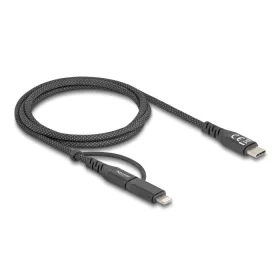   Delock 2 az 1-ben USB kábel USB Type-C  - USB Type-C  / Lightning  iPhone  és iPad  eszközökhöz 1 m MFi 60 W (81170)
