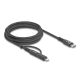 Delock 2 az 1-ben USB kábel USB Type-C  - USB Type-C  / Lightning  iPhone  és iPad  eszközökhöz 2 m MFi 60 W (81171)