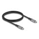 Delock USB 40 Gbps kábel USB Type-C  dugó - dugó PD 3.1 240 W E-Marker 1 m szürke fém