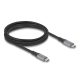 Delock USB 40 Gbps kábel USB Type-C  dugó - dugó PD 3.1 240 W E-Marker 2 m szürke fém