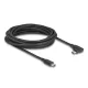 Delock Aktív USB 10 Gbps kábel USB Type-C  apa- balra / jobbra hajlított apa 5 m 8K PD 60 W E-Markerrel
