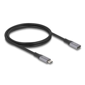   Delock USB 40 Gbps bővítő kábel USB Type-C  apa - anya PD 3.1 240 W 1 m szürke fém