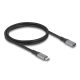 Delock USB 40 Gbps bővítő kábel USB Type-C  apa - anya PD 3.1 240 W 1 m szürke fém