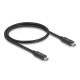 Delock USB 80 Gbps kábel USB Type-C  dugó - dugó 16K 60 Hz PD 3.1 240 W E-Marker koaxiális 0,5 m fekete