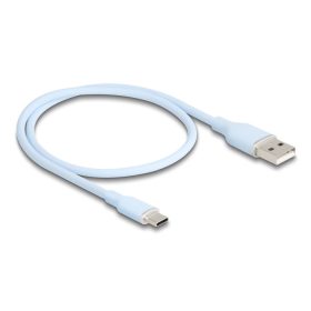   Delock USB 2.0 kábel USB A-típusú dugó - USB Type-C  dugó 0,5 m kék Szilikon
