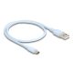 Delock USB 2.0 kábel USB A-típusú dugó - USB Type-C  dugó 0,5 m kék Szilikon