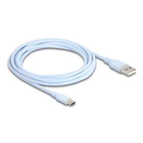   Delock USB 2.0 kábel USB A-típusú dugó - USB Type-C  dugó 2,5 m kék Szilikon