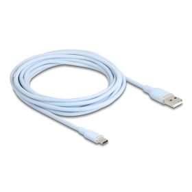   Delock USB 2.0 kábel USB A-típusú dugó - USB Type-C  dugó 4 m kék Szilikon