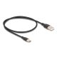 Delock USB 2.0 kábel USB A-típusú dugó - USB Type-C  dugó 0,5 m fekete Szilikon