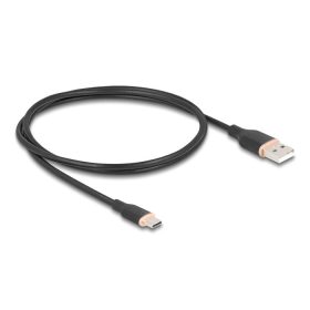   Delock USB 2.0 kábel USB A-típusú dugó - USB Type-C  dugó 1 m fekete Szilikon