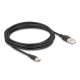 Delock USB 2.0 kábel USB A-típusú dugó - USB Type-C  dugó 4 m fekete Szilikon
