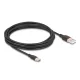 Delock USB 2.0 kábel USB A-típusú dugó - USB Type-C  dugó 4 m fekete Szilikon