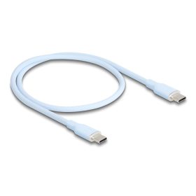  Delock USB 2.0 kábel USB Type-C  dugó - dugó PD 3.0 60 W 0,5 m kék Szilikon