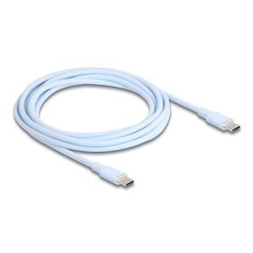   Delock USB 2.0 kábel USB Type-C  dugó - dugó PD 3.0 60 W 2,5 m kék Szilikon
