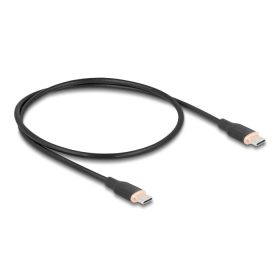   Delock USB 2.0 kábel USB Type-C  dugó - dugó PD 3.0 60 W 0,5 m fekete Szilikon