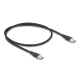 Delock USB 2.0 kábel USB Type-C  dugó - dugó PD 3.0 60 W 0,5 m fekete Szilikon