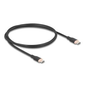  Delock USB 2.0 kábel USB Type-C  dugó - dugó PD 3.0 60 W 1 m fekete Szilikon