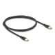 Delock USB 2.0 kábel USB Type-C  dugó - dugó PD 3.0 60 W 1 m fekete Szilikon