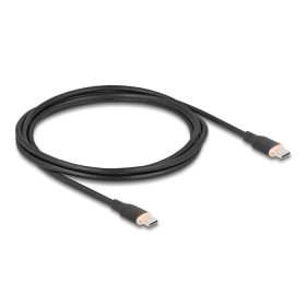   Delock USB 2.0 kábel USB Type-C  dugó - dugó PD 3.0 60 W 2,5 m fekete Szilikon
