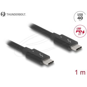 Delock Thunderbolt  4 kábel 40 Gbps PD 3.1 240 W 1 m fekete